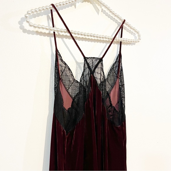 NWT Zadig & Voltaire Risty Velvet Bordeaux Lace Maxi Dress - Picture 9 of 13